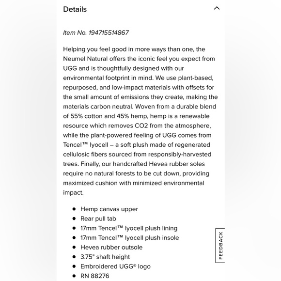 UGG Neumel Natural Canvas Boots - Picture 15 of 15